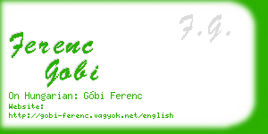 ferenc gobi business card